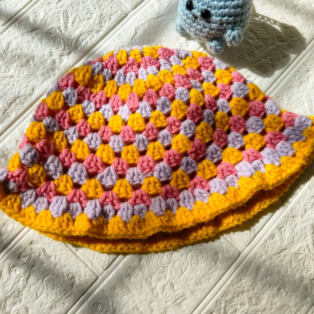 Cozy Baby Hat – Yellow, Pink & Lavender