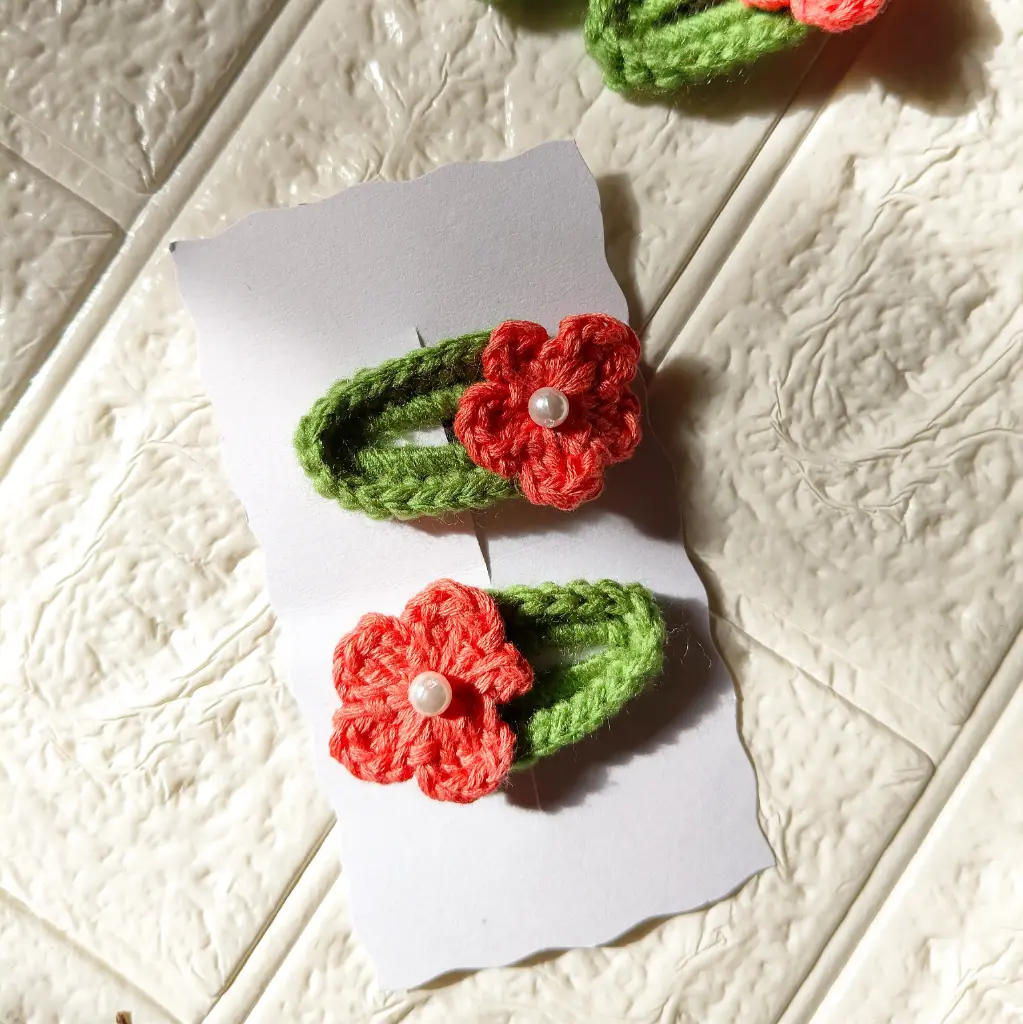 Pearl Blossom Clips – Watermelon