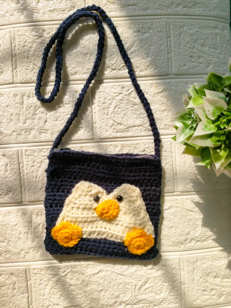 Penguin Crochet Sling Bag