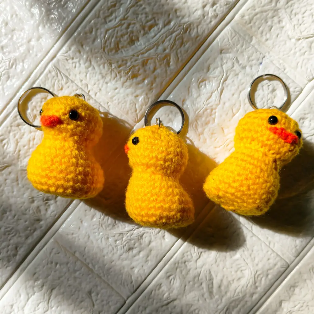 Crochet Duck Keychain – Sunny Yellow