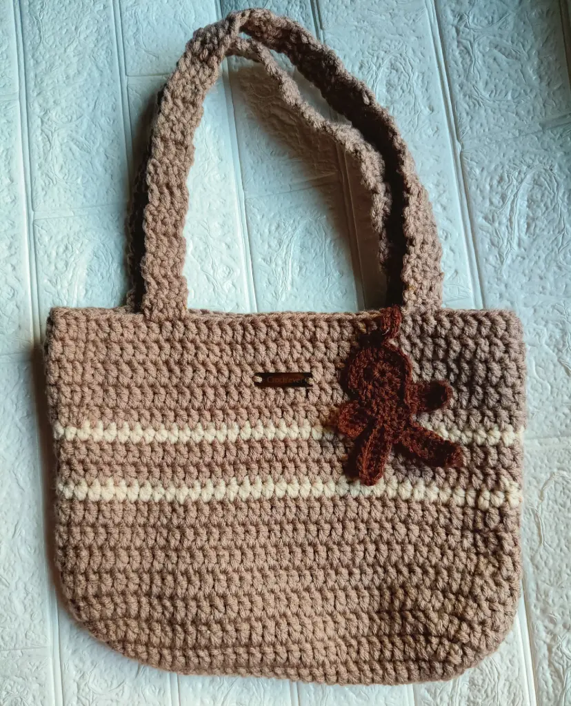 Crochet Teddy Tote Bag – Earth Brown