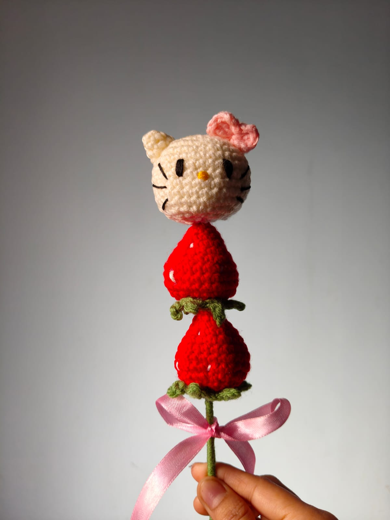 Crochet Kitty Strawberry Stick – Sweet Charm