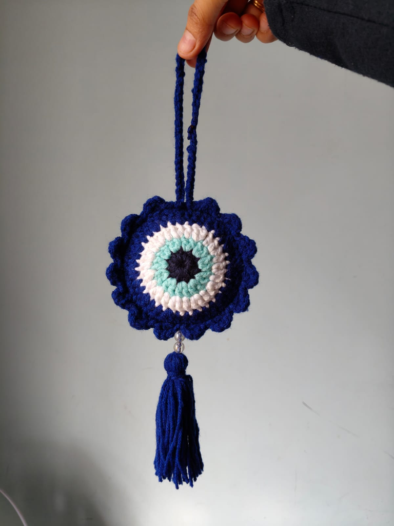 Crochet Evil Eye Hanging – Indigo Guard