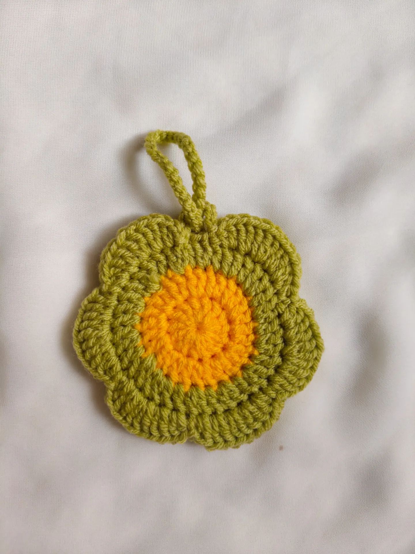Olive Green Flower Earbud Pouch