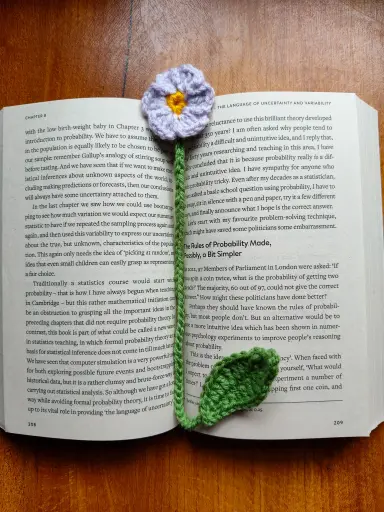 Crochet Flower Bookmark – Lavender Bloom
