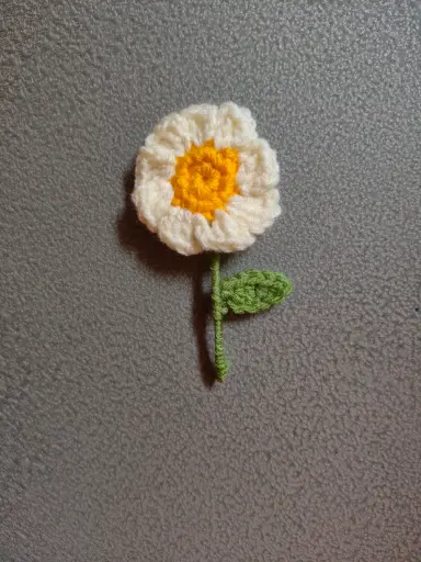 Crochet Daisy Fridge Magnet