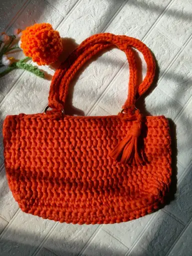 Crochet Handbag (Orange)