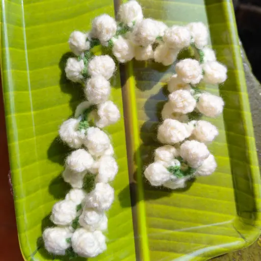 Handmade Crochet Jasmine Gajra (Mogra Flower Strand)
