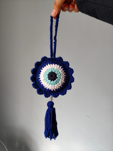 Crochet Evil Eye Hanging – Indigo Guard