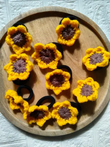 Crochet Sunflower Hair Band